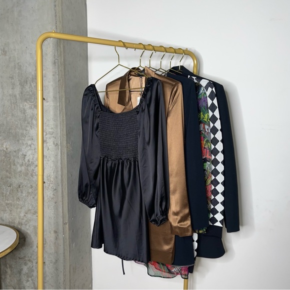 Princess Polly Nakita Long Sleeve Mini Satin Cutout Dress in Black - Picture 12 of 17